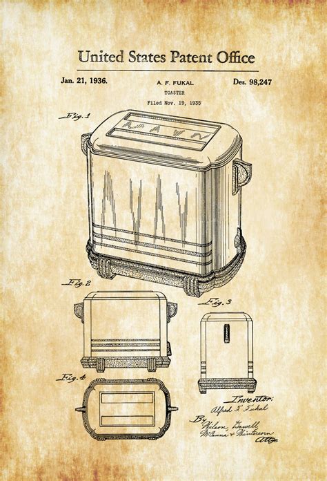 Toaster Patent Print Kitchen Decor Restaurant Decor