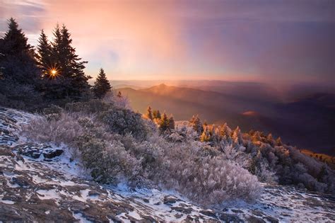 The weather in georgia's blue ridge mountains is almost as great as the scenery! First Light -- Blue Ridge Parkway, NC | The first rays of ...