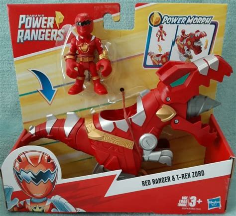 HASBRO PLAYSKOOL HEROES Power Morph Power Rangers RED RANGER AND T REX
