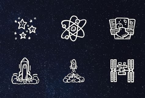 77 Hand Drawn Space Icons Thatll Take You Into Unexplored Territories