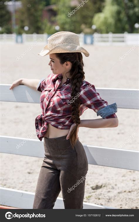 Attractive Cowgirl In Hat Stock Photo By Igorvetushko