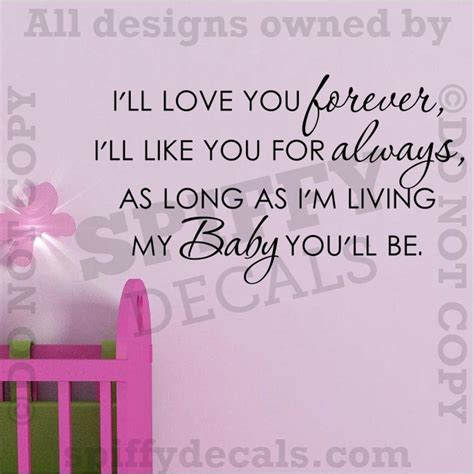 Ill Love You Forever Baby Child Nursery Room Vinyl Wall Etsy