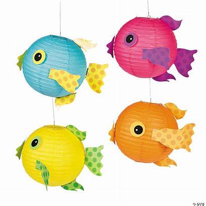 Fish Paper Lanterns Tropical Hanging Decorations Party