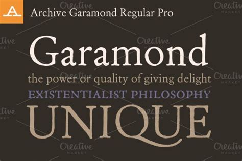 Archive Garamond Regular Pro By Archive Type Fonts On Creative Market