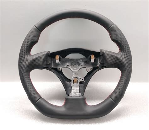 Toyota Celica Mr2 Steering Wheel Flat Bottom Leather Custom Red Stitch