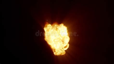 3d Rendering Of An Impressive Intense Explosion On A Black Background