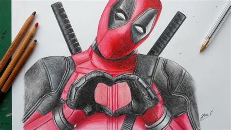 When finished, darken the lines and add color as desired. Speed Drawing: DEADPOOL / Dibujando a DEADPOOL - YouTube