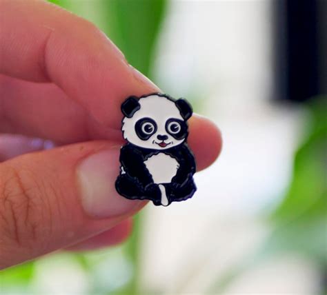 Panda Enamel Pin Panda Bear Panda Pin Badge Soft Enamel Etsy