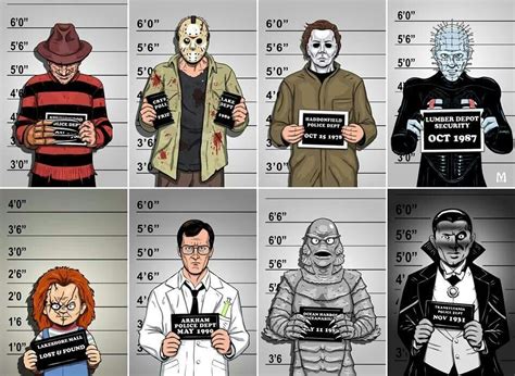 Mug Shots Horror Characters Horror Movie Art Horror Movie Characters