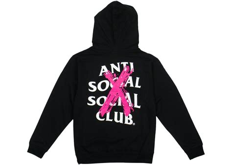Anti Social Social Club Cancelled Hoodie Black Pink X