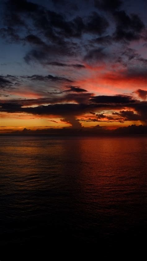 720x1280 Sunset Clouds And Dark Ocean Galaxy S3 Wallpaper