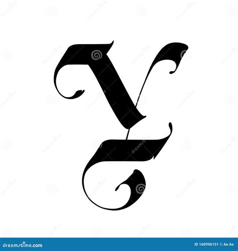 Letter Y In The Gothic Style Vector Alphabet The Symbol Is Isolated