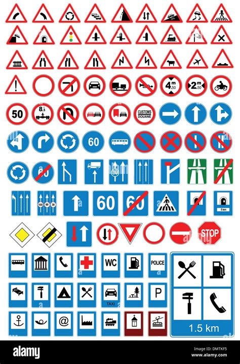 Road Sign Icons Traffic Signs Vector Illustration Stock Vector Image