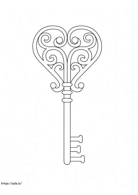 Letter K With Key Coloring Page