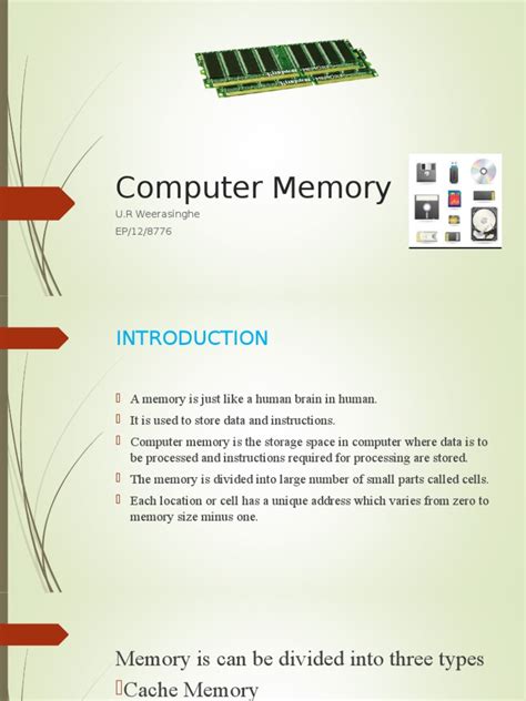 Computer Memoryppt Computer Data Storage Random Access Memory