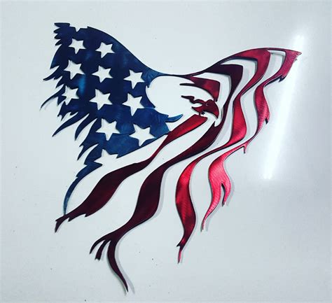 Eagle American Flag Metal Art Painted We May By Advancedmetalart