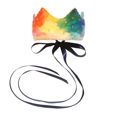 Waldorf Rainbow Crown L Rainbow Watercolor Crown With Golden Etsy