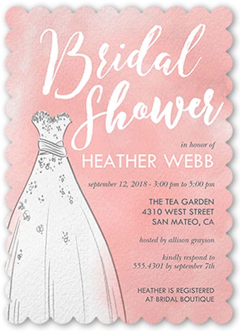 Watercolor Dress 5x7 Bridal Shower Invitations Shutterfly