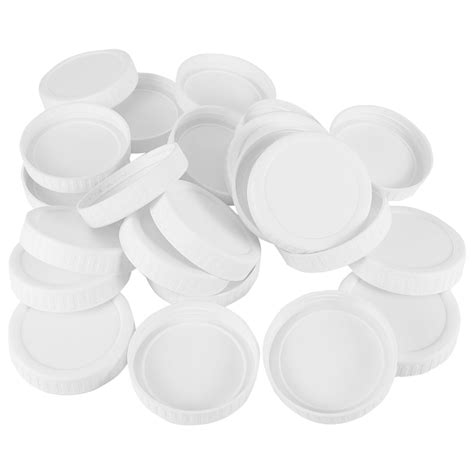 plastic mason jar regular mouth screw on white lids 24 pack standard size x5t9 194452839414 ebay
