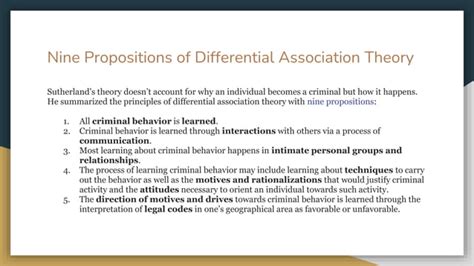 Differential Association Theory Is A Part Of Social Learning Theory