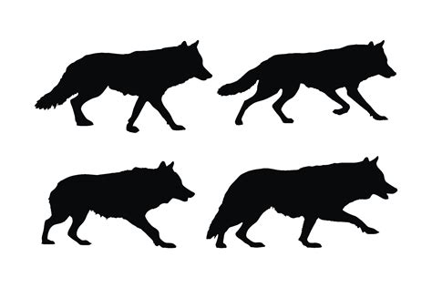 Wild Wolf Vector Design On A White Background Wolves Walking