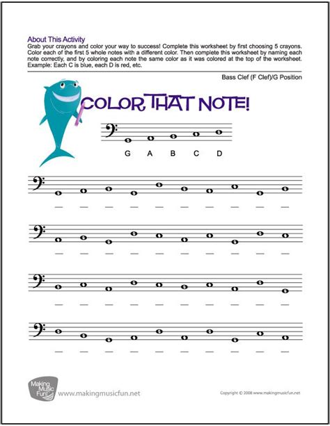 While this job may seem like a bureaucratic chore, it's actually very important and can make a critical financial. Color That Note! | Free Note Name Worksheet - Bass Clef/G Position | Music theory worksheets ...