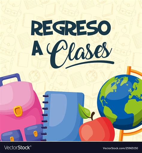 Regreso A Clases Poster Royalty Free Vector Image