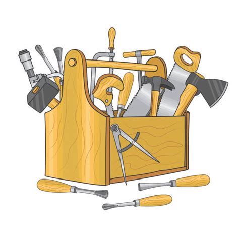 Vintage Wooden Tool Box Illustrations Royalty Free Vector