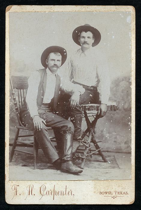 Ca 1890s Cabinet Photo Of Two Cowboys Brothers From Bowie Texas By