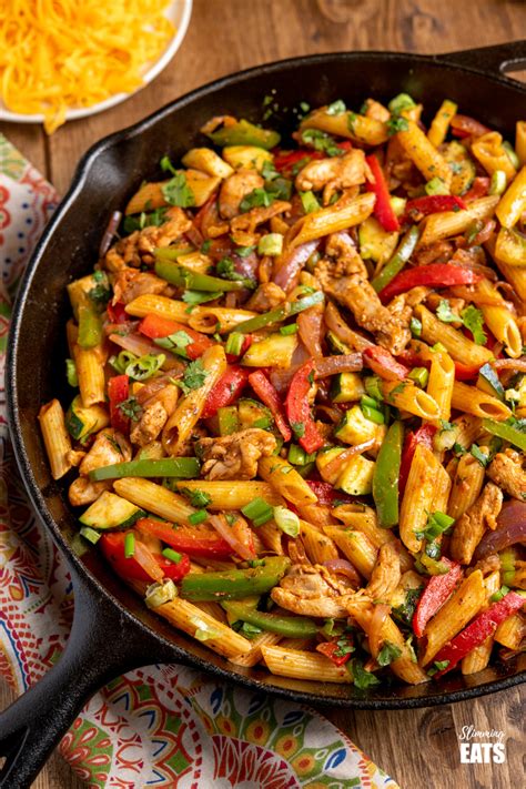 2 bell peppers any colors, seeded and. Syn Free Fajita Chicken Pasta | Slimming Eats - Slimming ...
