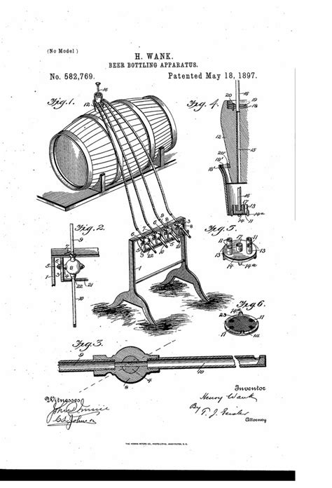 Patent No 582769a Beer Bottling Apparatus Brookston Beer Bulletin