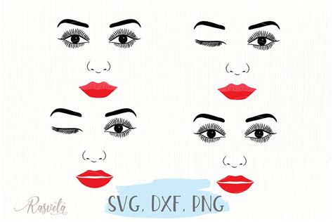 Make Up Svg Female Face Makeup Eyelashes Eyes Lips 7 By Rasveta