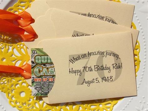 Personalized 70th Birthday Party Favors Lottery Ticket Favors Etsy