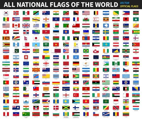 Todas Las Banderas Nacionales Oficiales Del Mundo Descargar Vectores