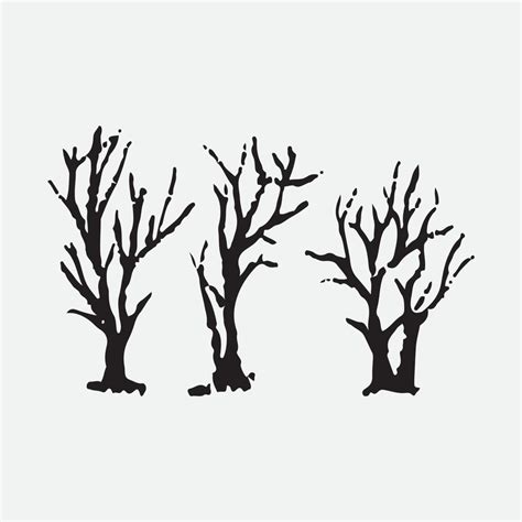 Naked Trees Silhouette Vector Art At Vecteezy