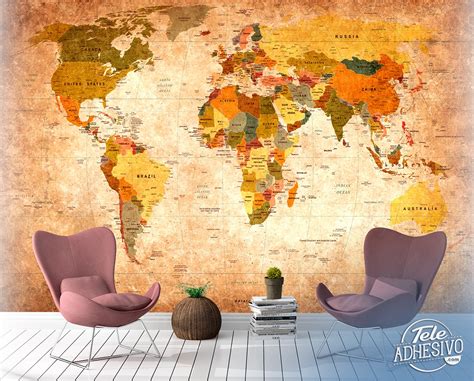 Detailed Map Of The World Poster Map Murals World Map Images And Photos Finder