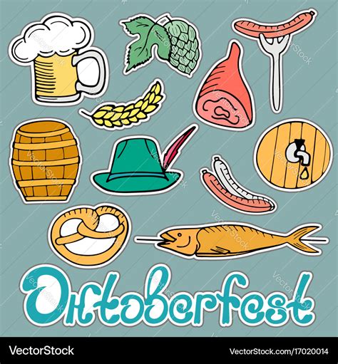 Oktoberfest National German Festival Sticker Of A Vector Image