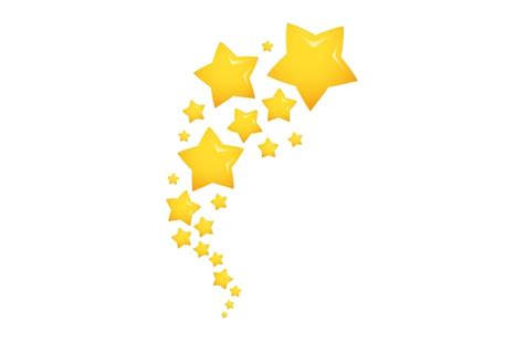 Premium Vector Shiny Yellow Stars With Star Trails Shooting Star