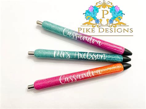 Glitter Pens Refillable Pens Custom Pens Glitter Epoxy Etsy