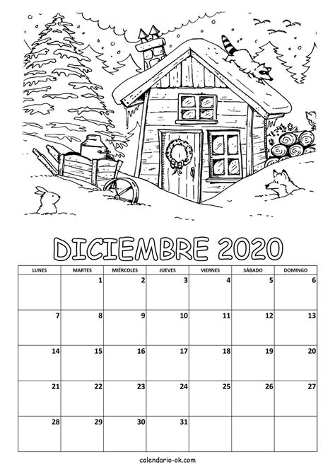 Calendario Diciembre 2020 Para Colorear Calendario Para Niños