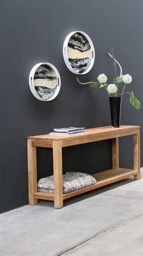 Telefoontafel/ bijzettafel, halfrond met 3 laden. Teak Meubelen Fabrieksverkoop -40% -50% -60% ...