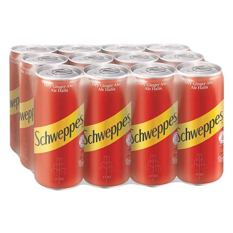 Schweppes Carbonated Can Drink Dry Ginger Ale 12 X 320ml