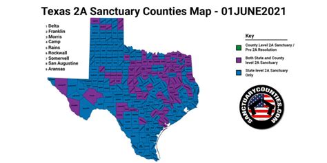 New Texas Second Amendment Sanctuary State Map Update 01june2021