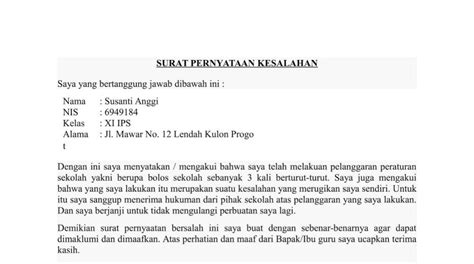 Contoh Surat Pernyataan Tidak Akan Mengulangi Kesalahan Dalam Pekerjaan