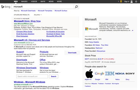 Bing Tests New Search Results Design