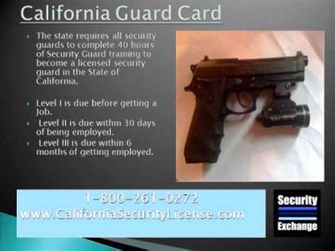 Qualifying party licenses, resident manager and associate registration certificates expire when the security guard agency's license expires. California Guard Card - YouTube