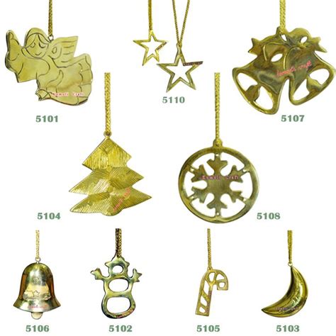 Flat Metal Brass Golden Custom Plated Christmas Ornament Tree Hanging