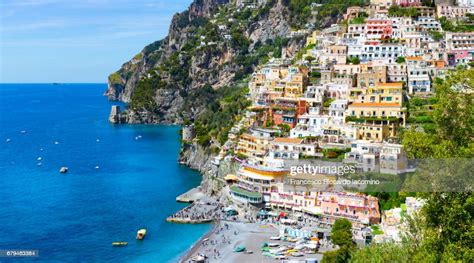 Positano Amalfi Coast Campania Sorrento Italy High Res Stock Photo