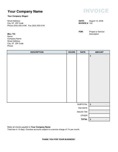 Tax Invoice Template Doc Professional Sample Template Collection
