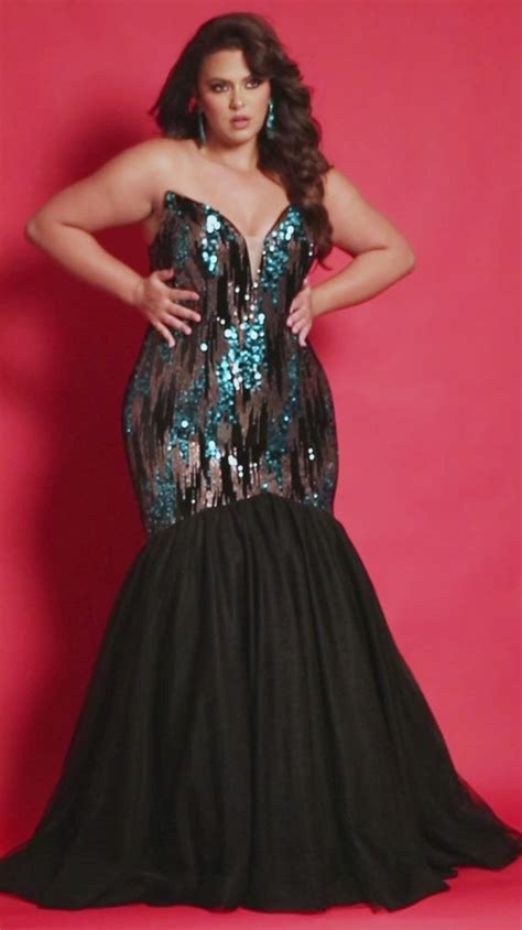 Sydney Closet Jk2411 Long Mermaid Pageant Dress Plus Size Sequin Velve Glass Slipper Formals